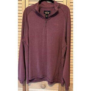 ORVIS Trout Bum Long Sleeve 1/4 Zip Pull Over Red SZ LG Fishing Shirt/CHARITY SA